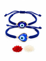 El Regalo 2PCs Rakhis for Brother- Evil Eye Rakhi Combo Set with 2 Rakhis, shagun Pack, Rakhi Message Card in Rakhi Gift Box (Option-6)