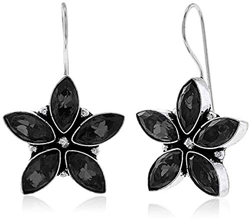 El Regalo Oxidized Silver Earrings for Girls & Women | Silver Plated Vintage Flower Oxidized Earrings for Girls & Women