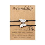El Regalo Best Friends Butterfly Friendship Bracelets for 2 Girls, BFF Long Distance Matching Butterfly Bracelets Friendship Gifts (Silver Butterflies)