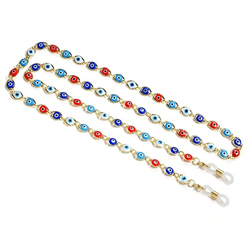 El Regalo 1 PC Fancy Face Mask Chains for Girls & Women | Face Mask Holder Chains for Adults | Mask Chain Accessories- Stay Fashionable & Stay Safe (Mask not included) (Evil Eye Multi Masks Chain)