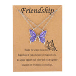 El Regalo 2 PCs Best Friend Butterfly Necklaces for Girls- Matching Butterfly Pendant Necklace Set BFF Friendship Necklace, Dainty Jewelry Gifts for Women Teen Girls (Purple BF Butterfly)