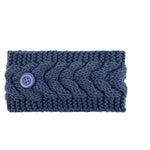 El Regalo Knitted Winter Twist Warm Wool Headband with Buttons for Face Mask Cover for Unisex (Black)
