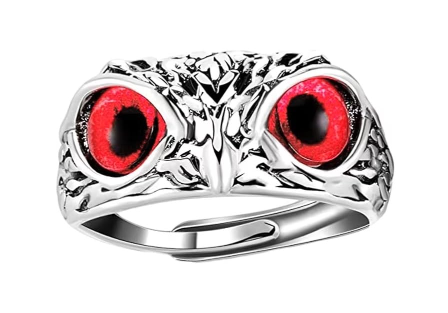 El Regalo Oil Drip Enamel Stainless Steel Ring for Women - Adjustable Irregular Design (Gun Black)