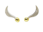 El Regalo Cute Golden Ball Angel Wings Stud Earrings for Girls & Women | Elegant Dual Tone Stud Earrings for Girls & Women