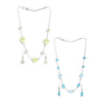 El Regalo Kids Jewelry Combo Set of 2 Necklaces & 2 Earrings Pairs- Shimmering Crystals Beads Necklace & Earrings Jewelry Set for Kids/Girls & Teens (Option-1)