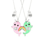 El Regalo Best Friend Forever 2Pcs-Split Magnetic Matching Bff Pendant Necklaces Set- Unicorns, Whales, Koalas Pendant Friendship Necklaces For Girls (Whales Bff Necklace)