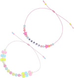 El Regalo 2 PCs Cute Handmade Princess Necklaces for Girls/Kids/Toddlers | Adjustable Beaded Princess 2 Necklaces Set for Girls/Kids