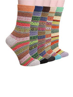 EL REGALO Unisex Pack Of 5 Multicoloured Patterned Calf-Length Socks
