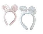 El Regalo 2 Bow Hairbands for kids Bow Headband Hair Accessories for Girls (Pink & White)