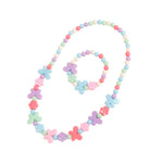El Regalo 2 PCs Kids Girls Colorful Jewelry Sets - Kids Candy Color Beads Necklace & Bracelets Jewelry Sets for Girls & Toddlers (Colorful Butterfly Set)