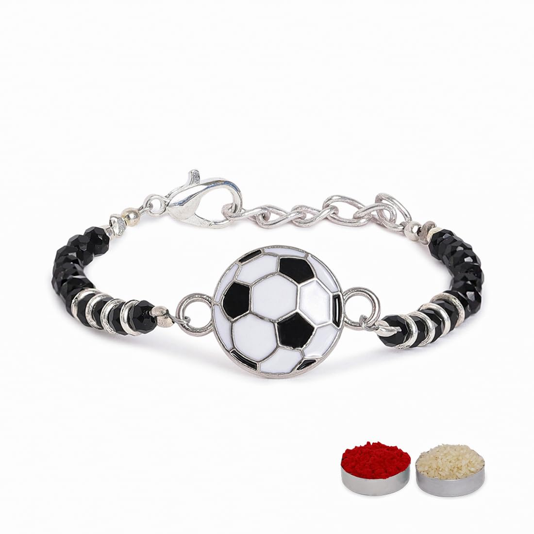 El Regalo Kids Rakhi for Baby Brother - Cute Charms Evil Eye Nazaria Rakhi with shagun, Rakhi Message Card in Rakhi Gift Box for Kids/Babies/Toddlers (Football)