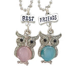 El Regalo 2 PCs Best Friends Owls Charm Unisex Necklaces | Friendship Jewelry for Girls & Boys