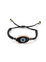 El Regalo Unisex Evil Eye Druzy Handmade Adjustable Macrame Bracelet for Girls/Boys/Men/Women | Evil Eye Adjustable Bracelets Jewelry for All (1 Black)