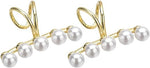 El Regalo 2PCs Tiny Pearl Cuff Cartilage Non-Pierced Clip On Earrings for Girls & Women- Vintage Pearl Clip Earrings (2 Golden)