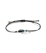 El Regalo Black & White Evil Eye Handwoven Adjustable Anklet Bracelets Set for Unisex Adult (2 Pieces)
