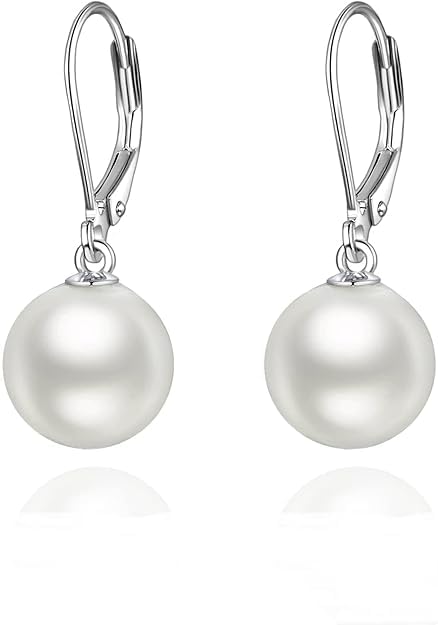 El Regalo Elegant Faux Pearl Earrings for Women - Elegant 18K Gold & Silver Plated Moti Jewelry Collection | Fancy Studs, Dainty Drops & Long Dangle Pearls Earrings for Girls (Style-8)