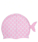 El Regalo 1PC Cute Mermaid Fish Tail Silicon Swimming Cap for Kids, Girls, Boys, and Teens (Pink)