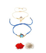 El Regalo 2 PCs Kids Rakhis Combo Set - beautiful 2 Kids Rakhis Set with shagun, Rakhi Message Card in Rakhi Gift Box for Little Brother/Niece/Nephew (Bal Ganesha & Krishna Rakhi)