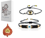 El Regalo 2PCs Evil Eye Rakhi Set for Brother/Sister-in-Law Japanese Miyuki Seed Beads Lucky Rakhis for Bhaiya & Bhabhi Handmade 100% Authentic Japanese Miyuki Seed Beads