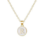 El Regalo Unisex-Adult Personalized Name Initial Letters Pendant Necklace-Enamelled Name Initials Pendant with Stainless Steel Chain (R)