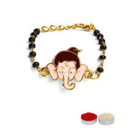 El Regalo 1PC Cute Kids Nazaria Rakhi for Little Brother - Kids Chrams Nazaria Rakhis for Babies/Toddlers with Roli Chawal, Rakhi Message Card in Rakhi Gift Box (Bal Ganesha Nazaria)