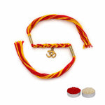 El Regalo Unisex-Adult 1 Pc Moli Rakhi For Bhaiya - Rakshabandhan Moli Charms Rakhi With Message Card & Roli Chawal Shagun In Rakhi Box (Om Moli Rakhi)