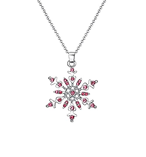 El Regalo Frozn Snowflake Crystal Necklace for Kids/Girls & Women- Crystals Snowflake Pendant Fashion Necklace
