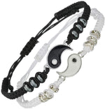 El Regalo "Ying Yang Handmade Macrame Unisex Bracelets Set | Adjustable Bracelet for Best Friends/Couple - Set of 2 (These are NOT Magnetic)