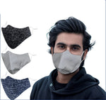 El Regalo (Set of 3 Premium Soft Cotton Face Masks with Adjustable Earloops | Executive Range 3 Layers Cotton Reusable & Washable Face Masks With Adjustable EarLoop for Men