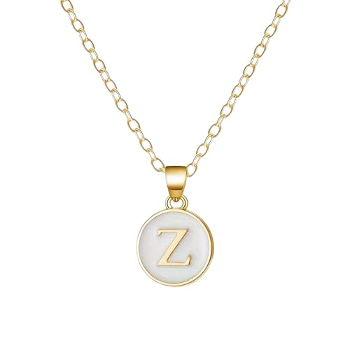 El Regalo Personalized Name Initial Letters Pendant Necklace-Enamelled Name Initials Pendant with Stainless Steel Chain (Z)