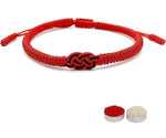 El Regalo 1PC Infinity Love Knot Lucky Rakhi for Brother - Hand Braided Amulet Knot Thread String Rakhi with Roli Chawal, Rakhi Message Card in Gift Box (Red)