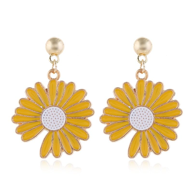 El Regalo 1 Pair Daisy Flower Earrings for Girls & Women- Cute Flower Earrings (Style-4)