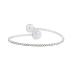 El Regalo Glamorous Pearls & Rhinestone Cuff for Girls & Women- Sleek & Elegant Pearls Bracelet