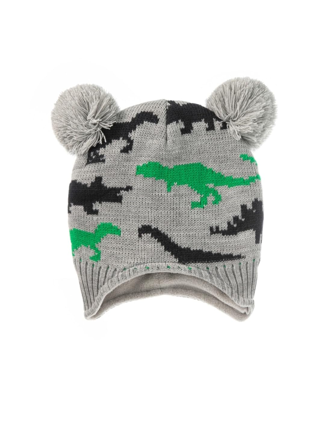 EL REGALO Unisex Kids Grey & Green Beanie