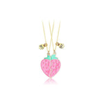 El Regalo Girls 2PCs BFF Best Friend Fruits Pendant Necklaces Set- Cute Strawberry, Pineapple Necklaces Magnetic Pendant BFF Gifts Necklace Best Friends Necklace (Pink Strawberry)