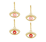 El Regalo 2 Pairs Fashion Evil Eye Enameled Golden Earrings for Girls & Women - Dainty Evil Eye Hypoallergenic Cute Earrings for Girls & Women (Option- 3)