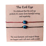 El Regalo 2 PCs Evil Eye Knotted Unisex Bracelet Combo for Kids & Adults | Macram Bracelet Braided with Lucky Eye (6mm) to Ward Off Buri Nazar (Black & Maroon - Style 2)