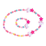 El Regalo Kids/Toddlers/Girls Wooden Beads Handmade Necklace & Bracelet Jewelry Sets (1 Necklace & 1 Bracelet): Kids Princess Jewelry Set (Unicorn Multi Jewelry Set)