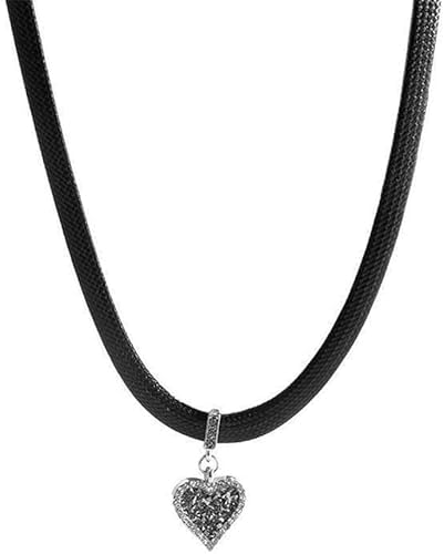 El Regalo Elegant Pendant Choker Necklace for Girls & Women- Stylish CZ Heart, Pearl, Cat, Bee & Flower Pendant Necklace (CZ Heart)