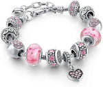 El Regalo Crystal Diamonds Heart & Beads Bracelet - Elegant, Delicate Gift for Women & Girls | Unique Beaded Design & Fine Craftsmanship