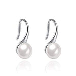 El Regalo Beautiful Rhodium Plated Tiny Pearl Drop Earring for Women and Girls (Small Pearl Earrings)