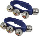 El Regalo 2PCs Jingle Bells Christmas Bracelets | Wrist & Ankle Bells for Party Favors, Musical Rhythm & Christmas Decor | Adjustable Percussion Instruments (Blue)