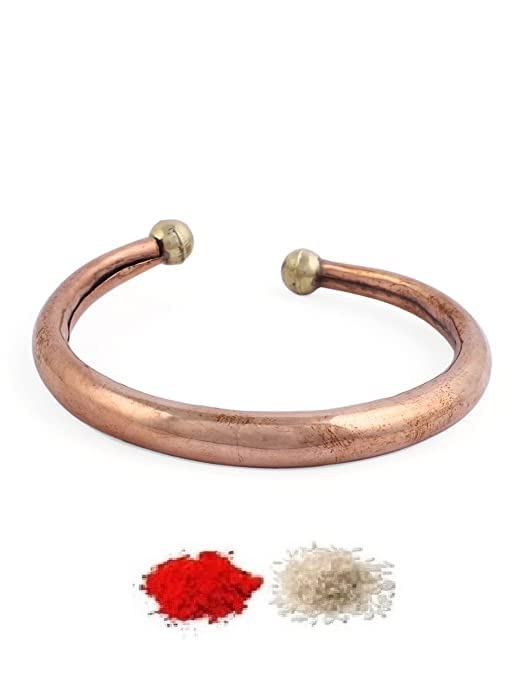 El Regalo 1 Copper OM Bracelet Rakhi for Brother/Bhai - Rakhi for Bhai with shagun, Rakhi Message Card in Rakhi Gift Box (Option-2)
