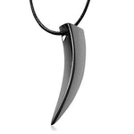 El Regalo Men's Stainless Steel Black Wolf Tooth Spike Bruce Lee Style Pendant Necklace | Men Jewelry | Men Pendant Necklace (Black)
