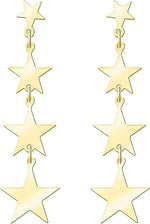 El Regalo Cute & Trendy Gold Star Tassel Earrings- 4 Star Statement Tassel Earrings Stud Earrings for Women & Girls