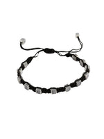 El Regalo 1 PC Boho Macrame Adjustable Oxidized German Silver Bead Nazabattu Anklet for Girls & Women- 1 Leg Bohemian Tribal Thread Anklet (square Nazarbattu Anklet)