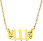 El Regalo Small Butterfly Wings Angel Number Necklace- Stainless Steel, Anti Tarnish, Angel Number Numerology Jewelry for Women & Girls (Angel Number 444)