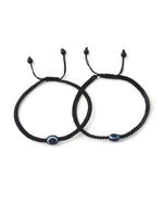 El Regalo 1 Pair Evil Eye Adjustable Thread Anklet for Girls & Women- Nazaria Thread Anklets Set (One Evil Eye Bead)