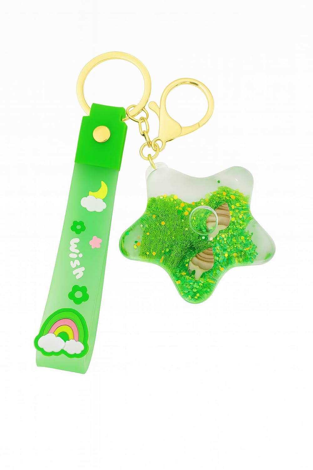 El Regalo 1PC Liquid Filled Keychains for Kids & Teens - Cute Colorful Water Motion Keyrings for Backpack, Purse & Keys - Fun Moving Liquid Design (Style-3)
