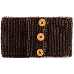El Regalo 1 PC Knitted Headband with Button Warm Crochet Chunky Ear Warmer for Women | Knitted Headwrap Headband Ear Warmer Hair Muffs Band (Brownish)